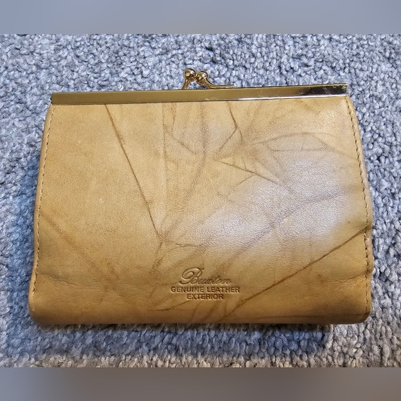 Leather Buxton Heiress Double Cardex Tan  Ladies Wallet EUC - Picture 2 of 10